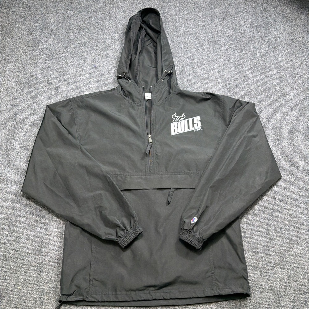 USF South Florida Bulls Champion Black Windbreaker Rain Light Jacket Men's XS